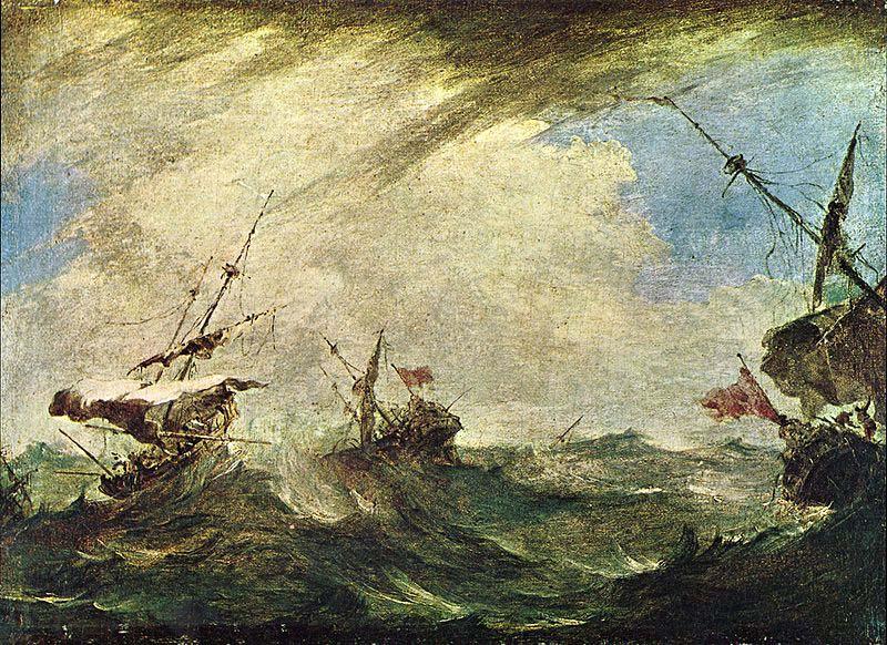 Francesco Guardi Schiffe im Meeresgewitter Sweden oil painting art